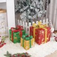 thumbnail image 5 of Decoraciones de caja de regalo de Navidad, juego con pilas de 3 para decoración de habitación de árbol de Navidad, 5 of 5