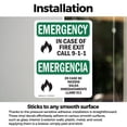 thumbnail image 3 of (2 Pack) In Case Of Fire Exit Call 9-1-1 Bilingual OSHA Emergency Sign, 3 of 7