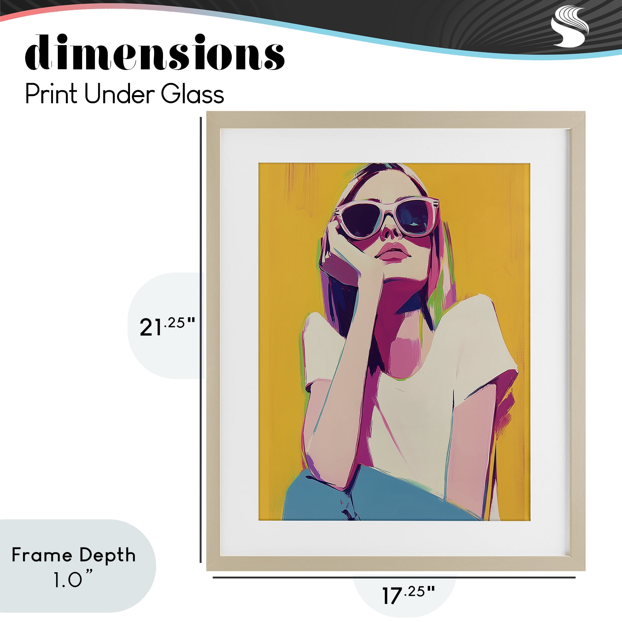 Stupell Industries Chroma Shades Girl Birch Framed Print Under Glass, design by Walker Noble
