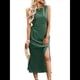 thumbnail image 3 of Vestidos Casuales para Mujer, Vestido de Color Liso, Chaleco Sin Mangas, Falda de Verano con Temperamento Ceñido A la Cintura. Verde S, 3 of 9