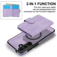 thumbnail image 3 of for Samsung Galaxy S24 Wallet Case, 2-in-1 Magnetic Detachable Card Holder, PU Leather + TPU Shockproof Kickstand Phone Cover, Magnetic Clasp Card Slots Back Case for Galaxy S24, Purple, 3 of 5