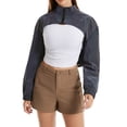 thumbnail image 4 of Penkiiy Reflective Rave Top ,Crop Top Shrug Techwear Shirt Rave Outfits For Women XL Black, 4 of 9
