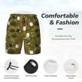 thumbnail image 4 of Kdxio Gnomes Playing in the Garden Print Men's Swim Trunks with Compression Liner 7 Inch Inseam Quick Dry Swim Shorts, 4 of 7