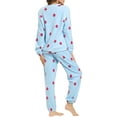 thumbnail image 3 of Unique Bargains Women's Winter Loungewear Sleepwear Flannel Pajama Set, 3 of 4