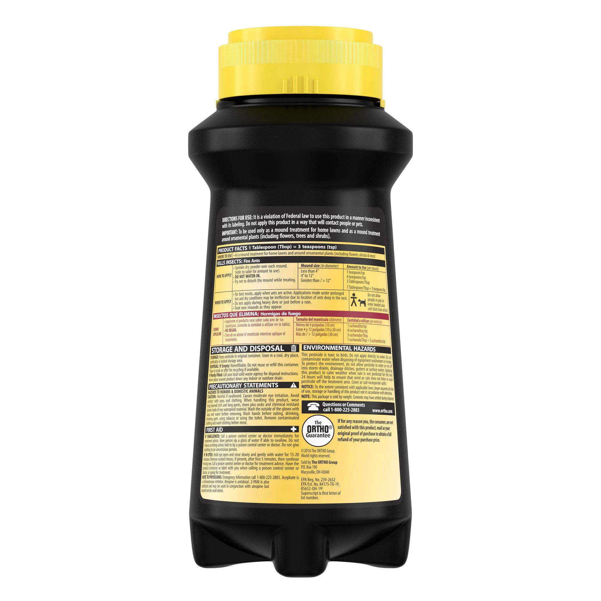 Ortho Orthene Fire Ant Killer 12oz - Kills Queen & Destroys Up To 162 Mounds, 2-Pack, Outdoor Use