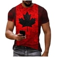 thumbnail image 2 of UVEASISHA Men's Independence Day Shirt Athletic Casual Short Sleeve Patriotic T-Shirts Big and Tall Fashion Cross Printed Graphic Tees Birthday Gift for Husband Red 3XL, 2 of 9