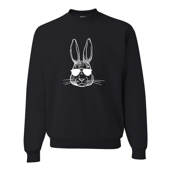 Go All Out Bunny Face With Sunglasses Sweatshirt Crewneck Mens/Youth