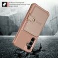 thumbnail image 6 of Allytech Rugged Case for Samsung Galaxy S23 FE Support Magnetic Car Mount, Premium PU Leather Flip Card Cash Holder Pocket Shockproof Anti-Fall Back Case for Samsung Galaxy S23 FE - Rosegold, 6 of 7