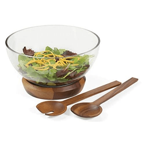 Nambé Salad Bowl W/ Servers