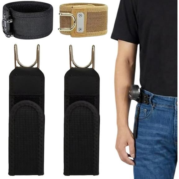 No Buckle Belts for Men, Metal Hook Elastic Belt, Unisex Adjustable Buckle-Less Invisible Closure for Outdoor Work & Edc