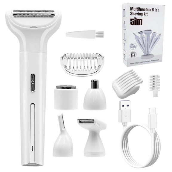 Electric Razro Painless 5-in1 Womens Shaver Hair Removers for Face,Eyebrow and Underarm Bikini Trimmer Hair Removal Tool