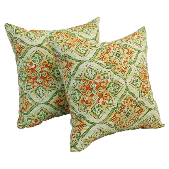 Blazing Needles 17-inch Square Polyester Outdoor Throw Pillows (Set of 2) 9910-S2-OD-191