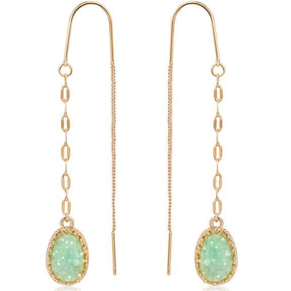 Humble Chic Mint Green Druzy Dangle Earrings for Women Trendy - Truquoise Threaders