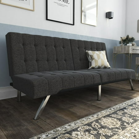 DHP Emily Convertible Futon Sofa Couch, Gray