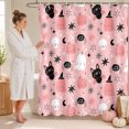 thumbnail image 3 of Happy Halloween Shower Curtain Cute Pumpkin Scary Cartoon Halloween Holiday Party Scary Night Bathroom Decoration With Hook, 3 of 4