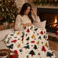 thumbnail image 7 of Cififendec Christmas Multi Color Tree Print Fleece Throw Blanket, 51.18"×39.37", Soft Plush Blanket with Xmas Tree Patterns for Bed Sofa Holiday Lounging, 7 of 7