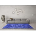 thumbnail image 3 of Ahgly Company Machine Washable Indoor Rectangle Oriental Blue Industrial Area Rugs, 4' x 6', 3 of 4