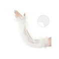 thumbnail image 3 of INSPIRE CHIC Women's Tulle Solid Color Transparent Fingerless Thin Sheer Large Lantern Sleeve One Size White, 3 of 6