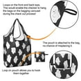 thumbnail image 4 of 5 Pack Foldable Shopping Bag,Black Halloween White Ghosts Reusable Grocery Bags with Pockets,Large Reusable Tote Bags with Handles Waterproof & Lightweight, 4 of 6