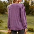 thumbnail image 4 of Womens Dressy Sweaters 2025 Fall Winter Long Sleeve Button Down Ruffle Henley Neck Casual Cotton Pullover Tops, 4 of 6