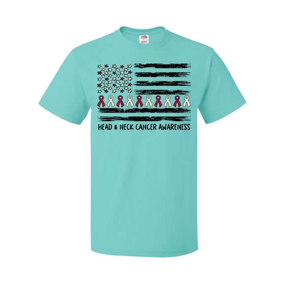 Inktastic Head and Neck Cancer Awareness- Flag and Ribbon T-Shirt