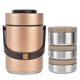 thumbnail image 1 of 2000ml 304 Stainless Steel Portable Thermal Lunch Box 3-Layer Vacuum Insulated Gold Color, 1 of 4