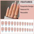 thumbnail image 3 of LAICAIW RUNRAYAY Blue Flower Press on Nails Medium with French Tips, Fack Nails for Women Girls, Nude Nails Press on Full Cover Nails Tips for Spring Summer Salon Nail, 3 of 6
