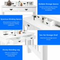 thumbnail image 4 of Costway Writing Desk Mission White Home Office Computer Desk 4 Drawer White, 4 of 10