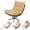 Yellow Stripe, variant on Fompes Crown-shaped Armchair,Pink Ergonomic Velvet Fabric Wingback Armchair,Upholstered Reading Chair with Pillow,Wide Seat for Living Room, Bedroom
