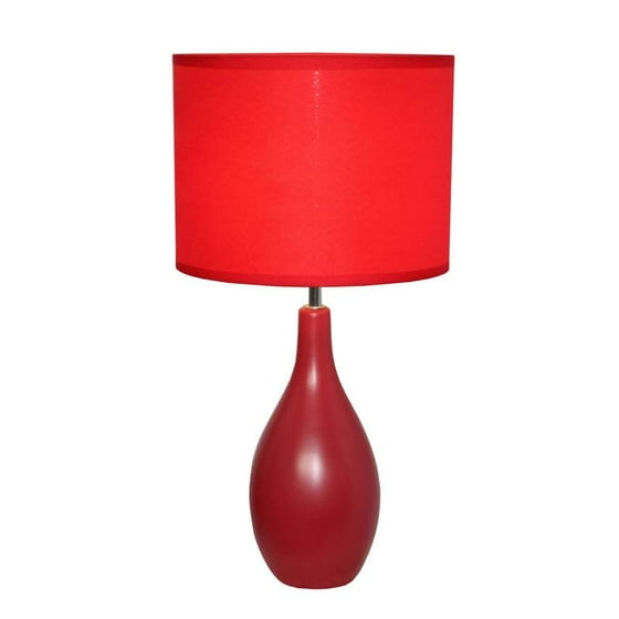 Simple Designs Lt2002 Red Oval Bowling Pin Base Ceramic Table Lamp Simple Designs Lt2002 Red Oval Bowling Pin Base Ceramic Table Lamp