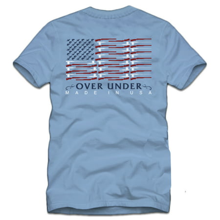 Over Under Clothing Shotgun Flag Short Sleeve Pocket T-shirt-Blue