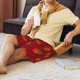 thumbnail image 5 of Balery Strawberry Pantalones cortos de pijama de punto de algodón para hombre con cinturilla y bolsillos-4X-Large, 5 of 6