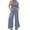Light Blue, variant on qolati Women's Two Piece Outfit Plus Size Short Sleeve Crew Neck T Shirts with Wide Leg Pants Active Tracksuit Lounge Set