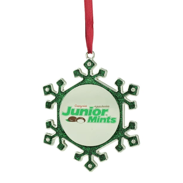 Northlight 3,25" Vert et Argent Flocon de Neige 'Junior Menthes' Bonbons Logo Ornement de Noël