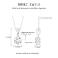 thumbnail image 4 of Rosec jewels Solitaire Moissanite Necklace for Women, 925 Sterling Silver, 4 of 6