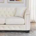 thumbnail image 7 of 77 Inch Chesterfield Sofa, Velvet 3-Seater Couch, Upholstered Sofa with Deep-Button Tufting and 2 Pillows for Living Room, Bedroom, Apartment, Office, Salon, Lounge, Classic Design, Beige, 7 of 7