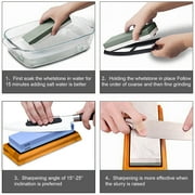 stusgo Knife Sharpening Stone Set - 2 Side Grit 400/1000 3000/8000 Kitchen Knife Sharpener Stone, Professional Kitchen Sharpener Stone Includes Non-Slip Rubber Bases, Flattening Stone