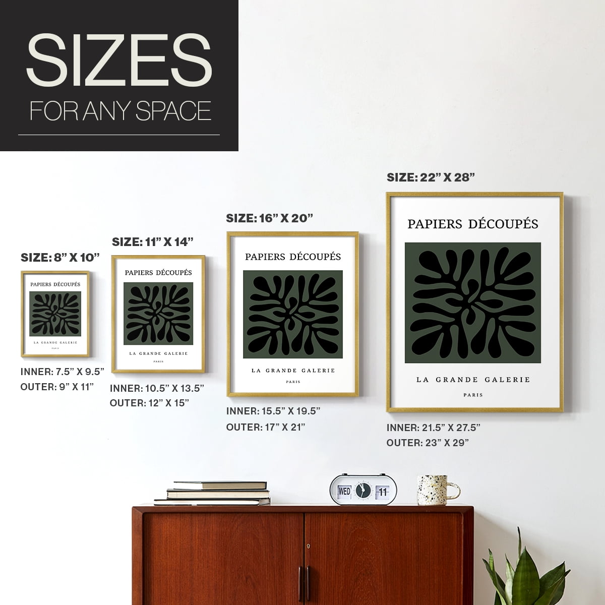 Matisse CCCXCIV in Gold Solid Wood 16 x 20 Framed Print