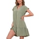 thumbnail image 2 of SAYOO Vestido de manga corta para mujer, vestido de ajuste holgado con dobladillo con volantes y cuello en V de color sólido, ropa informal simple y elegante de una pieza SAYOO  S M L XL XXL, 2 of 8