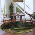 thumbnail image 3 of Round Rug 5Ft Washable Non-Slip, Forest Circle Area Rugs for Living Room Bedroom, Spring Oil Painting Country Cabin Trees Flower Indoor Floor Mats Carpet Runner for Home Decor Aesthetic, 3 of 8