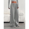 thumbnail image 2 of Women’s Casual Straight Leg Loose Elastic Waist Solid Color Long Pants, 2 of 6