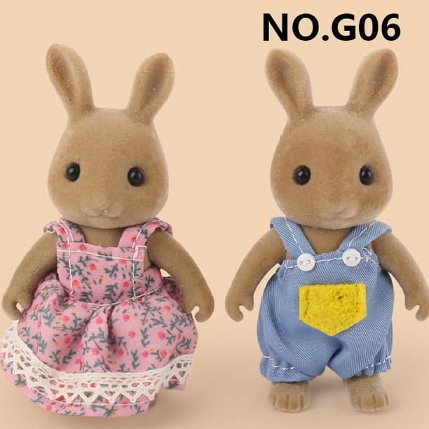 Muebles para casa de muñecas con familia de animales del bosque, juguetes en miniatura a escala 1/12, accesorios para muñecas de niña, dormitorio, baño, kit de casa de muñecas