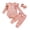 A04-A3 Pink, variant on CAICJ98 Baby Girl Clothes 3Pcs Newborn Fall Winter Knit Ribbed Outfit Long Sleeve Romper Pants Headband Set, Size 12-18 Months