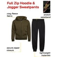 thumbnail image 2 of Quad Seven Boys Fleece Jogger Set Cozy Basic Solid Full Zip Hoodie and Sweatpants 2 Piece, 2 of 7