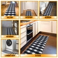 thumbnail image 5 of Ottomanson Buffalo Plaid Kitchen Runner Rug 1'10" x 7' - Non Slip Low Pile Carpet, Black/White, 5 of 15