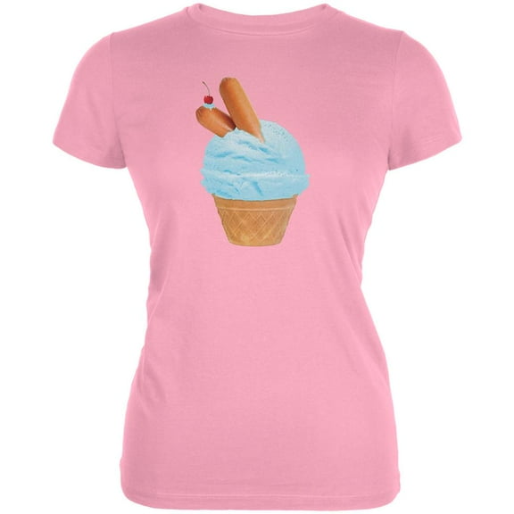 Ice Cream Cone Hot Dog Light Pink Juniors Soft T-Shirt