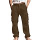 thumbnail image 2 of Ceisia Men's Cotton-Linen Blend Loose Straight Leg Cargo Pants with Multi Pockets Brown S Gifts, 2 of 9
