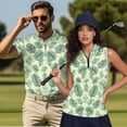 thumbnail image 2 of Aplkyhs Matching Golf Shirts for Couple Green Palm Leaf Mens Hawaiian Shirt Suitable for Outdoor Sports Mens Shirts Casual Soft and Comfortable Quick Dry Breathable Fabric, 2 of 6