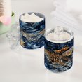 thumbnail image 5 of Clear Storage Jar 2.75x 4.13 Inches One Sizex2 Cotton Swabs Cans Translucent Plasticental Floss Cans Cotton Pads Cans Bathroom Canisters Flowers and Leopards, 5 of 7