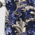 thumbnail image 4 of Designart "Scrolls Of Cobalt Blue Baroque I" Floral Blackout Curtain Panels, 4 of 4
